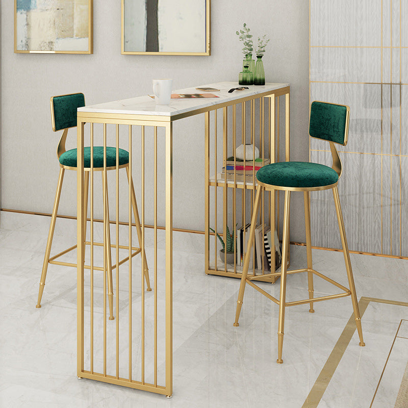 Modern Style Bar-height Table Gold Base Bar Table for Kitchen