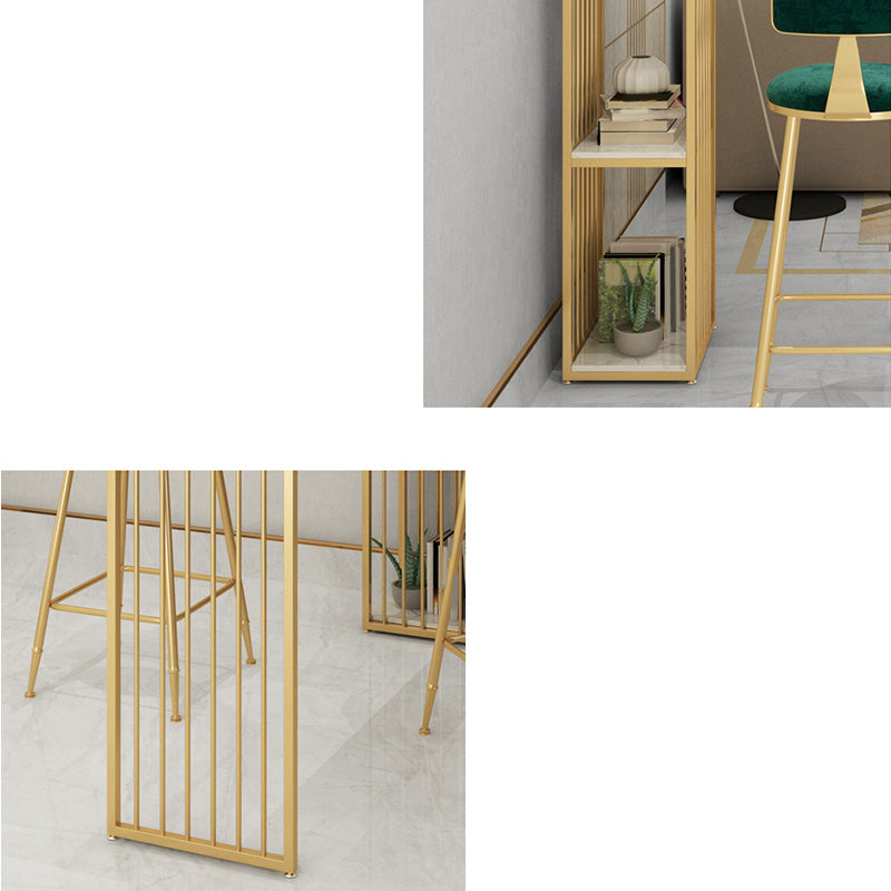 Modern Style Bar-height Table Gold Base Bar Table for Kitchen