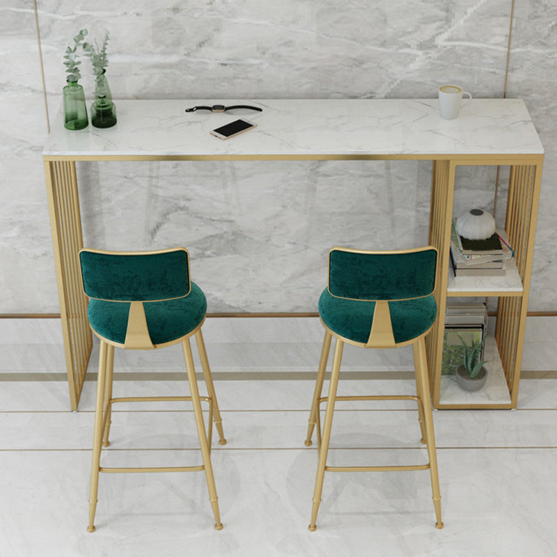 Modern Style Bar-height Table Gold Base Bar Table for Kitchen