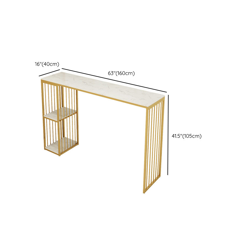 Modern Style Bar-height Table Gold Base Bar Table for Kitchen
