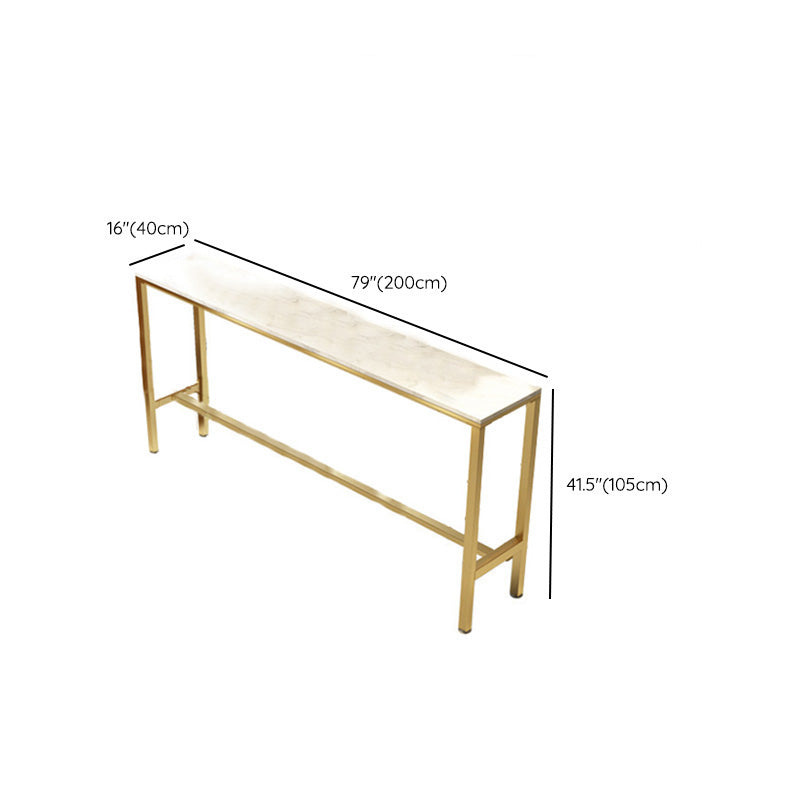Modern Bar-height Table with Faux Marble Top Table for Patio Use