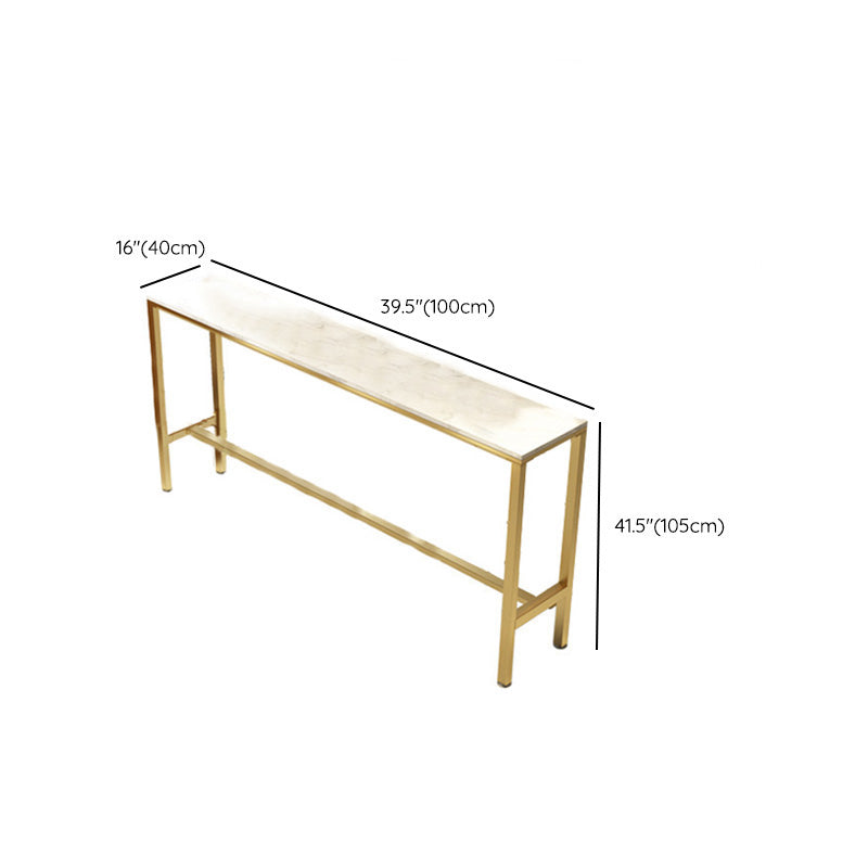 Modern Bar-height Table with Faux Marble Top Table for Patio Use