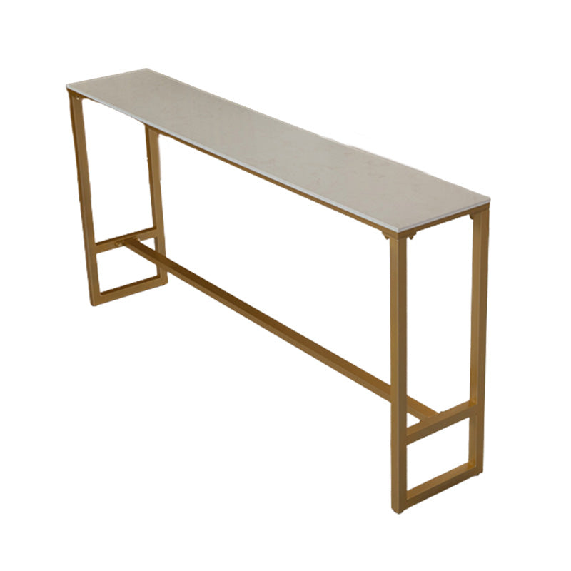 Glam Bar-height Table with Faux Marble Top Table for Patio Use