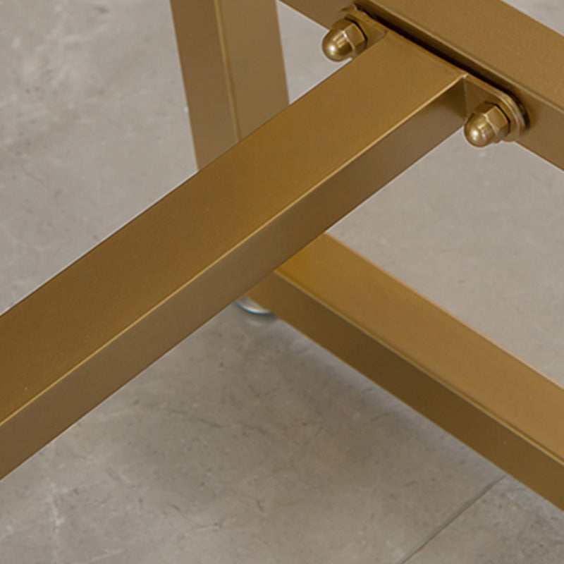 Glam Bar-height Table with Faux Marble Top Table for Patio Use