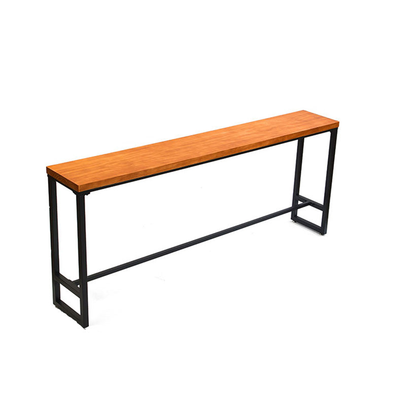 Metal Bar Table Solid Wood Top Bistro Pub Table for Patio Use