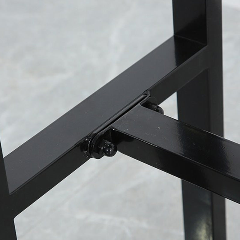 Stone Top Table Industrial Style Bistro Pub Table with Metal Base