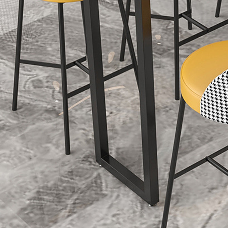 Stone Top Table Industrial Style Bistro Pub Table for Patio Use