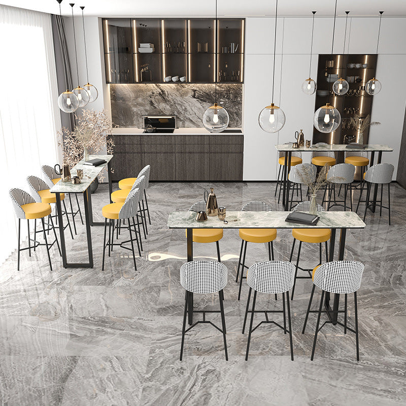 Stone Top Table Industrial Style Bistro Pub Table for Patio Use