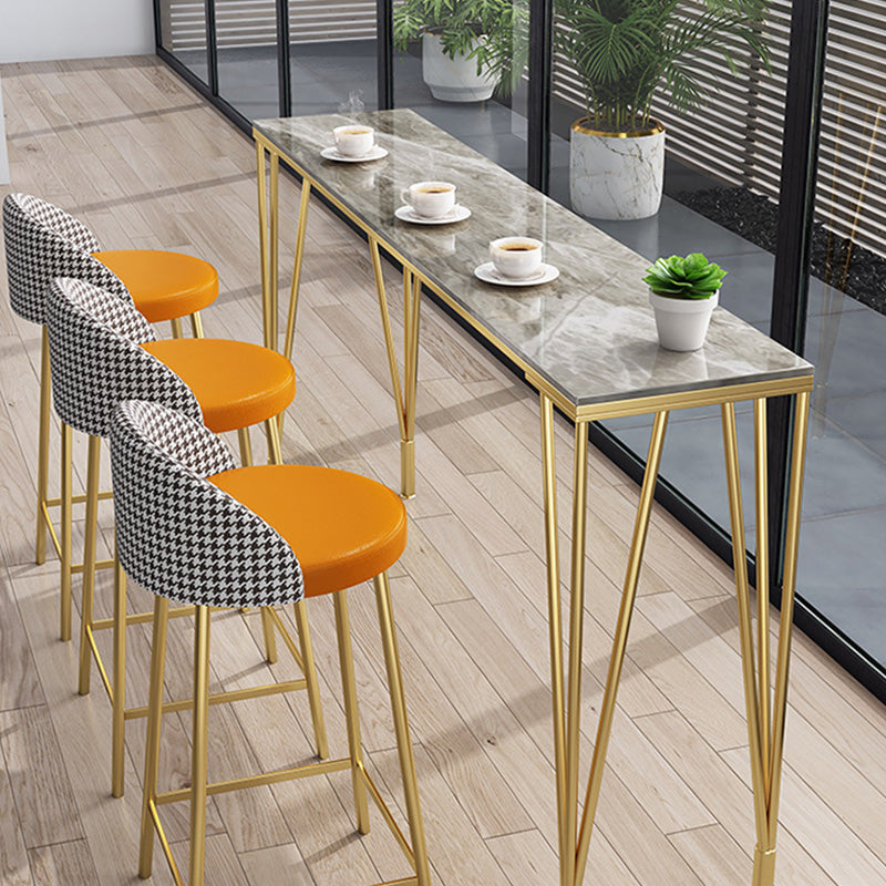 41.3-inch Marble Top Table Modern Style Bistro Pub Table with Four Legs