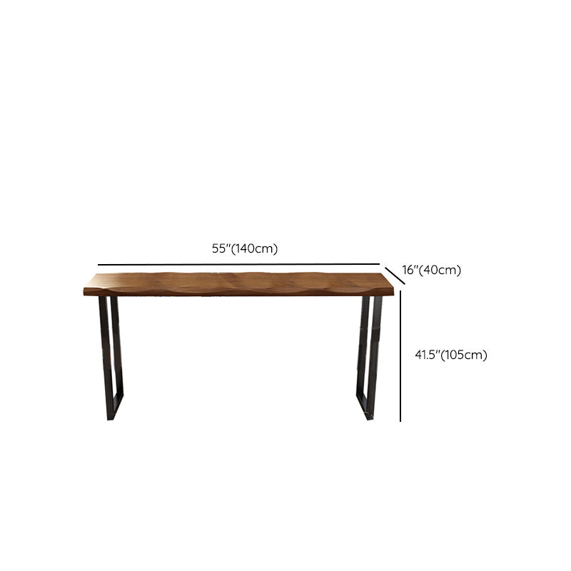 Wood Top Table Industrial Style Rectangle Pub Table for Patio Use