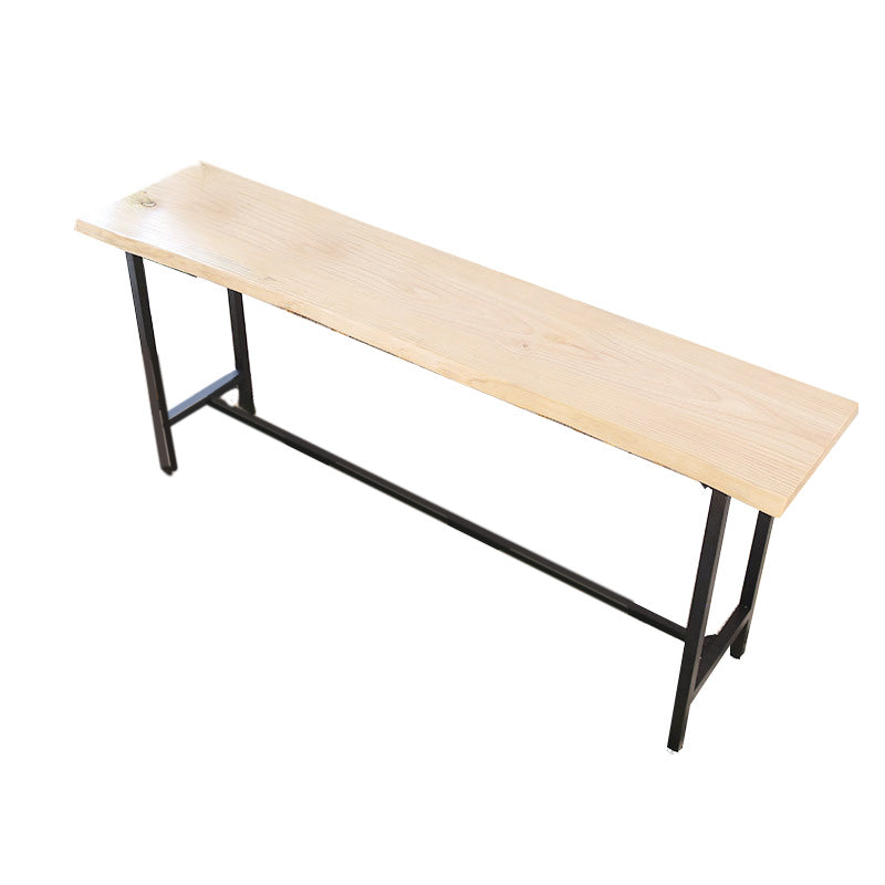 Metal 41.3-inch Bar Table Rectangular Wood Top Bistro Pub Table with Black Base