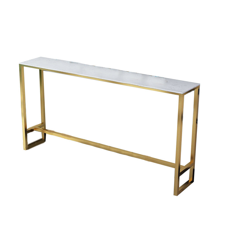 Modern Style Pub Table 41.3-inch Faux Marble Top Table with Gold Base