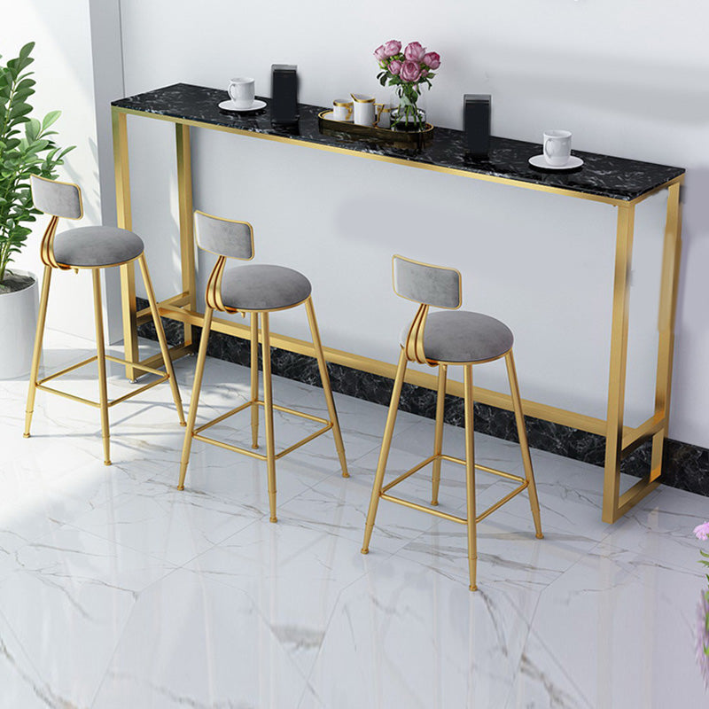 Modern Style Pub Table 41.3-inch Faux Marble Top Table with Gold Base