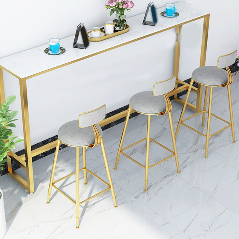 Modern Style Pub Table 41.3-inch Faux Marble Top Table with Gold Base