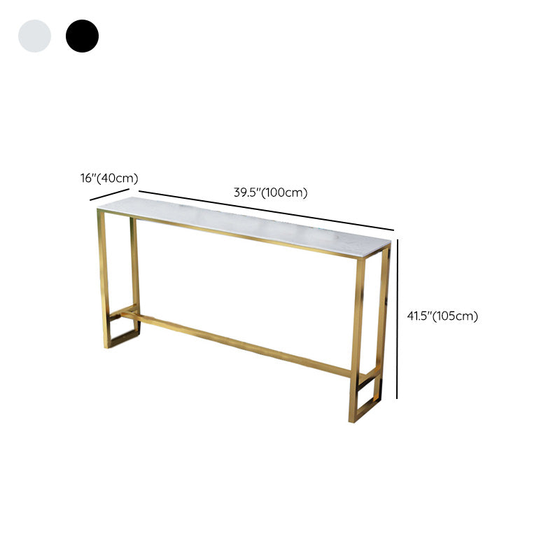 Modern Style Pub Table 41.3-inch Faux Marble Top Table with Gold Base