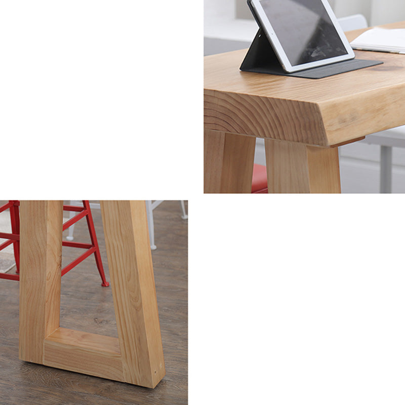 Modern 41.3"H Bar Table Rectangular Solid Wood Bistro Pub Table