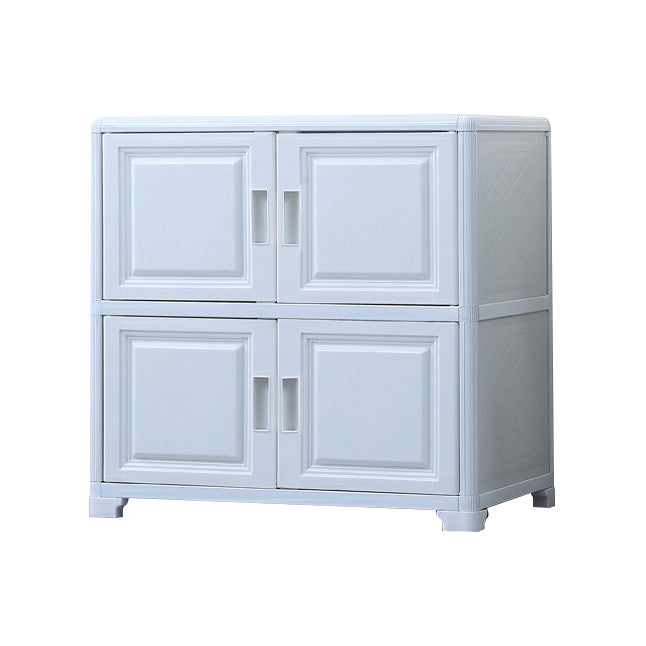 Contemporary Hinged Storage Cabinet Plastic Non-Hanging Armoire