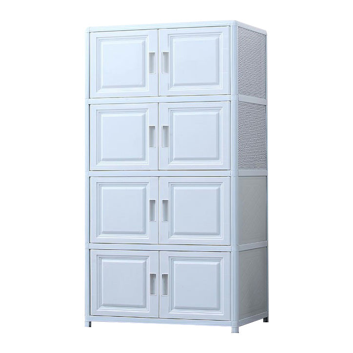 Contemporary Hinged Storage Cabinet Plastic Non-Hanging Armoire