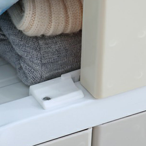 Contemporary Hinged Storage Cabinet Plastic Non-Hanging Armoire