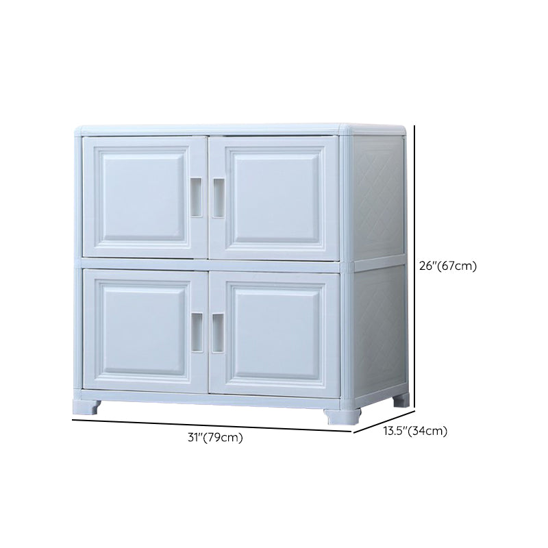 Contemporary Hinged Storage Cabinet Plastic Non-Hanging Armoire