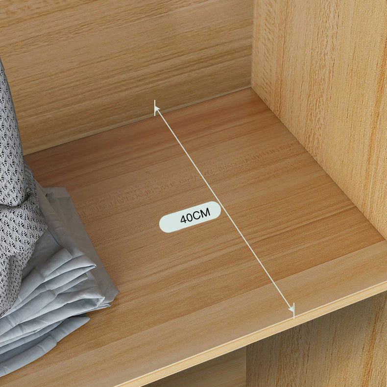 Bedroom Storage Cabinet with Clothes Rail Modern Cabinet with Wooden Legs