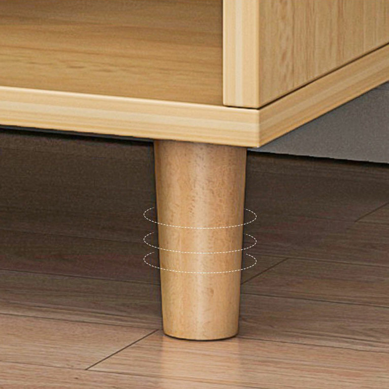 Bedroom Storage Cabinet with Clothes Rail Modern Cabinet with Wooden Legs