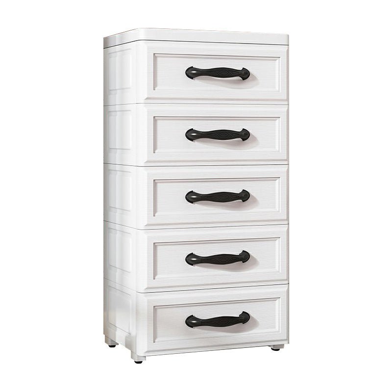 Contemporary Wardrobe Armoire with Drawer Plastic Non-Hanging Armoire