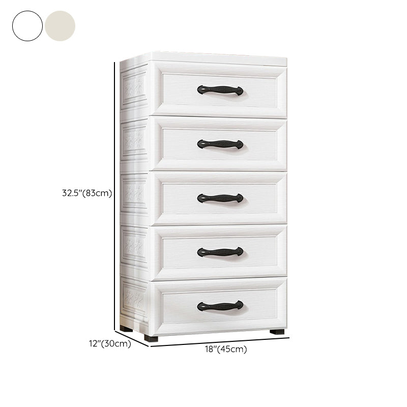 Contemporary Wardrobe Armoire with Drawer Plastic Non-Hanging Armoire