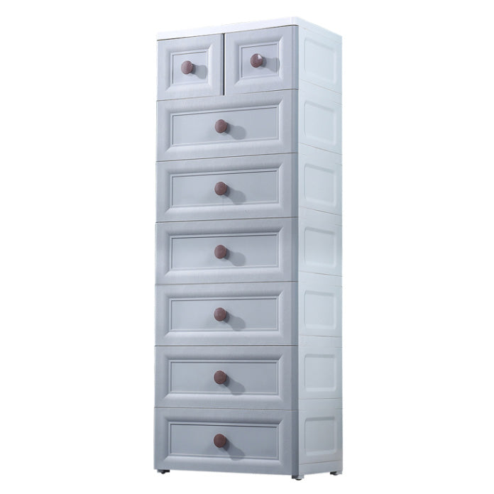 Plastic 5-drawer Storage Cabinet Modern Wardrobe Armoire with Legs