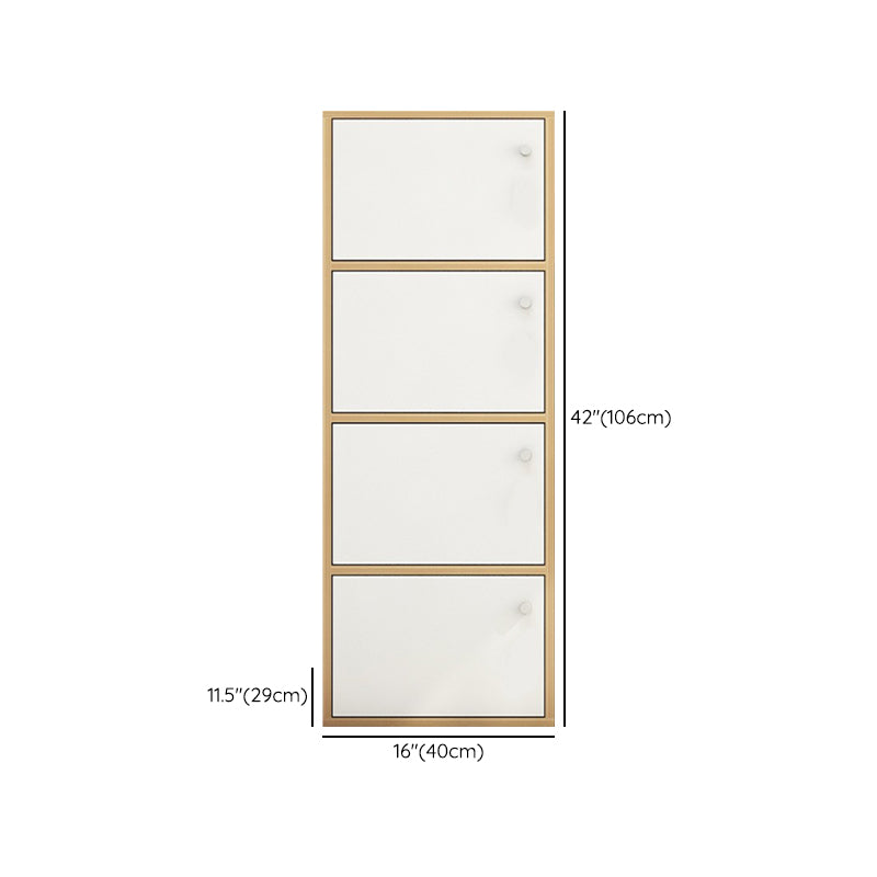 Light Wood Finish Non-Hanging Armoire Modern Storage Cabinet for Home