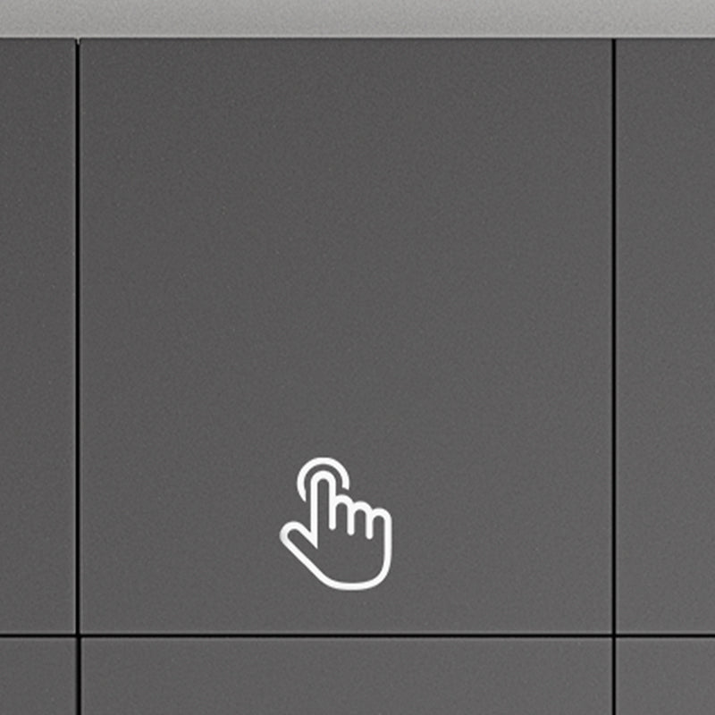 Contemporary Grey Storage Cabinet with Garment Rod Hinged Door Cabinet for Bedroom