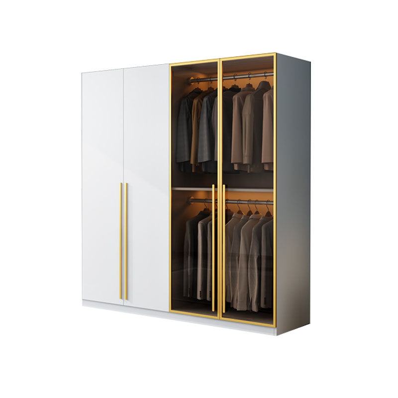 Bedroom Storage Cabinet with Brown Glass Doors Contemporary Hinged Door Cabinet