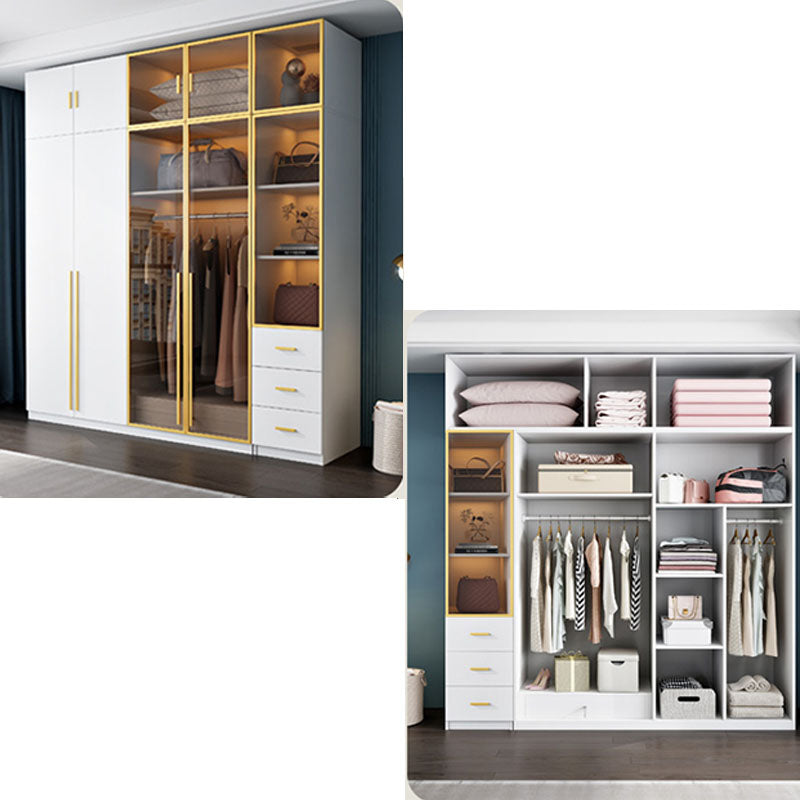 Bedroom Storage Cabinet with Brown Glass Doors Contemporary Hinged Door Cabinet