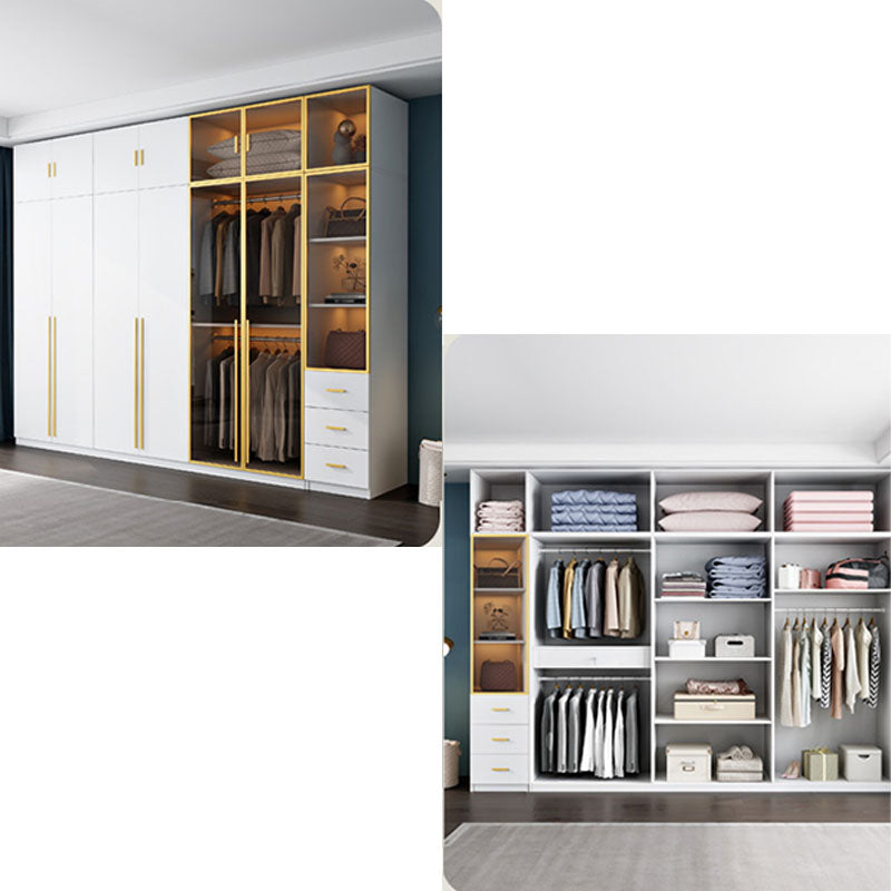 Bedroom Storage Cabinet with Brown Glass Doors Contemporary Hinged Door Cabinet