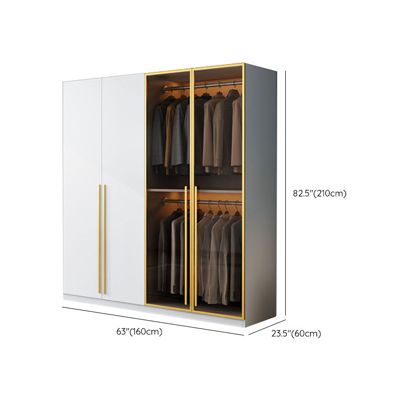 Bedroom Storage Cabinet with Brown Glass Doors Contemporary Hinged Door Cabinet