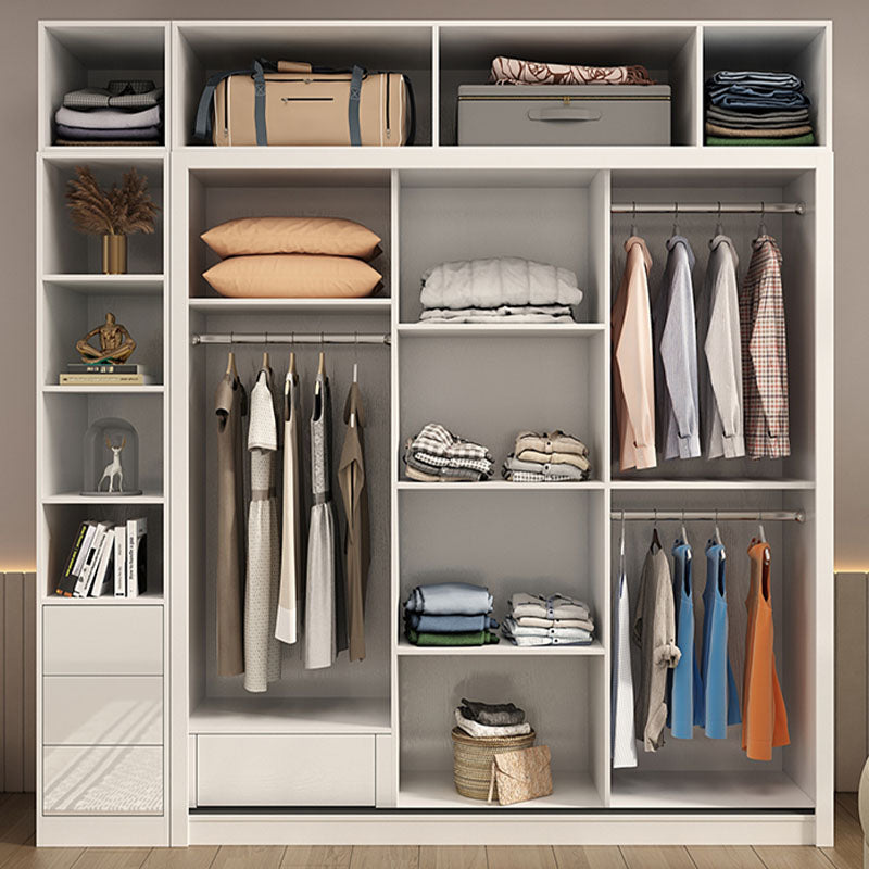 Contemporary Glossy White Storage Cabinet Manufactured Wood Cabinet for Home