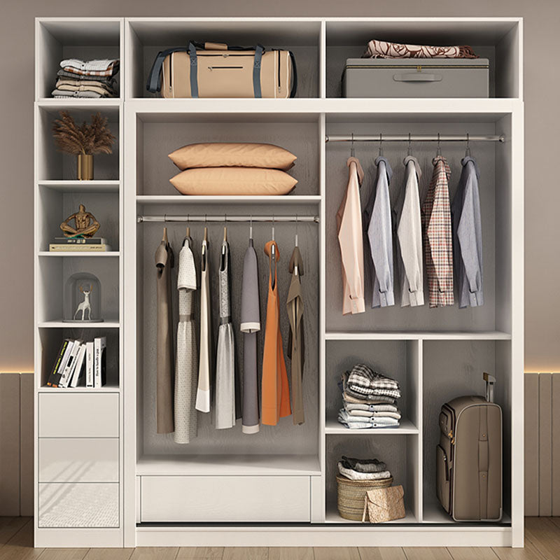 Contemporary Glossy White Storage Cabinet Manufactured Wood Cabinet for Home