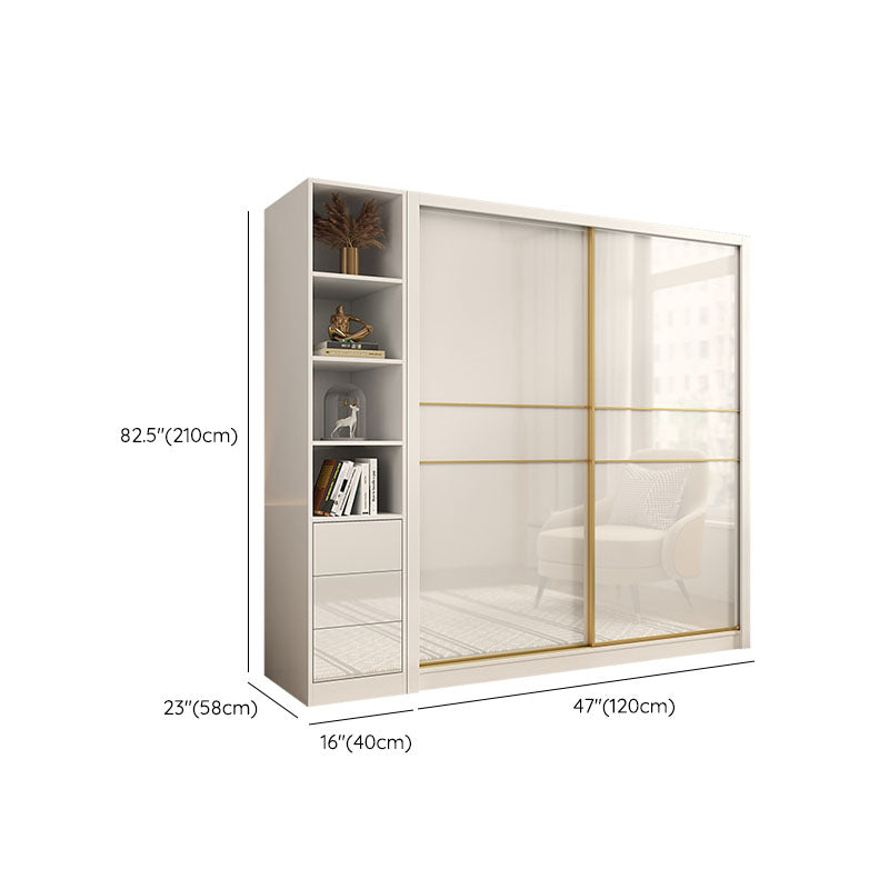 Contemporary Glossy White Storage Cabinet Manufactured Wood Cabinet for Home