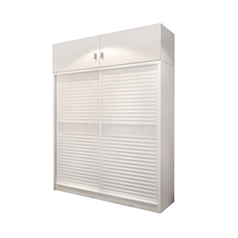 Modern Storage Cabinet with Sliding Doors Manufactured Wood White Cabinet for Bedroom