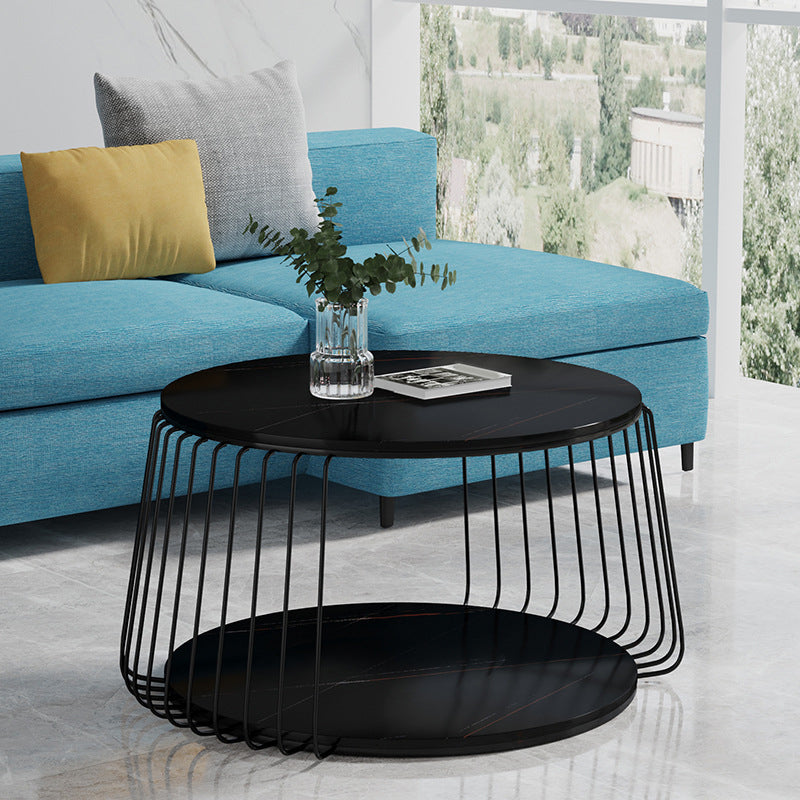 Luxurious Slate Coffee Table 1 Single Cocktail Table with Storage
