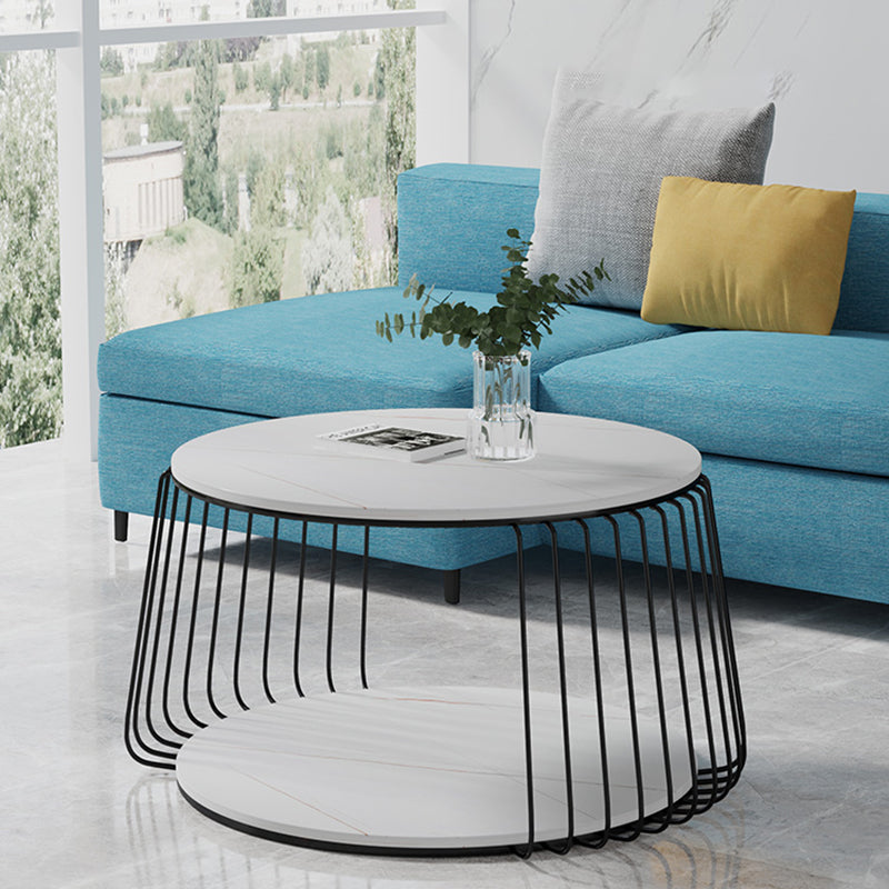 Luxurious Slate Coffee Table 1 Single Cocktail Table with Storage