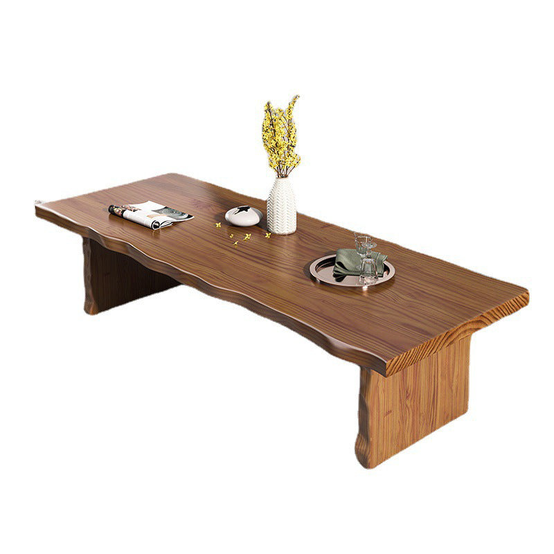 Solid Wood Coffee Table Rectangle Dark Brown Sled Coffee Table