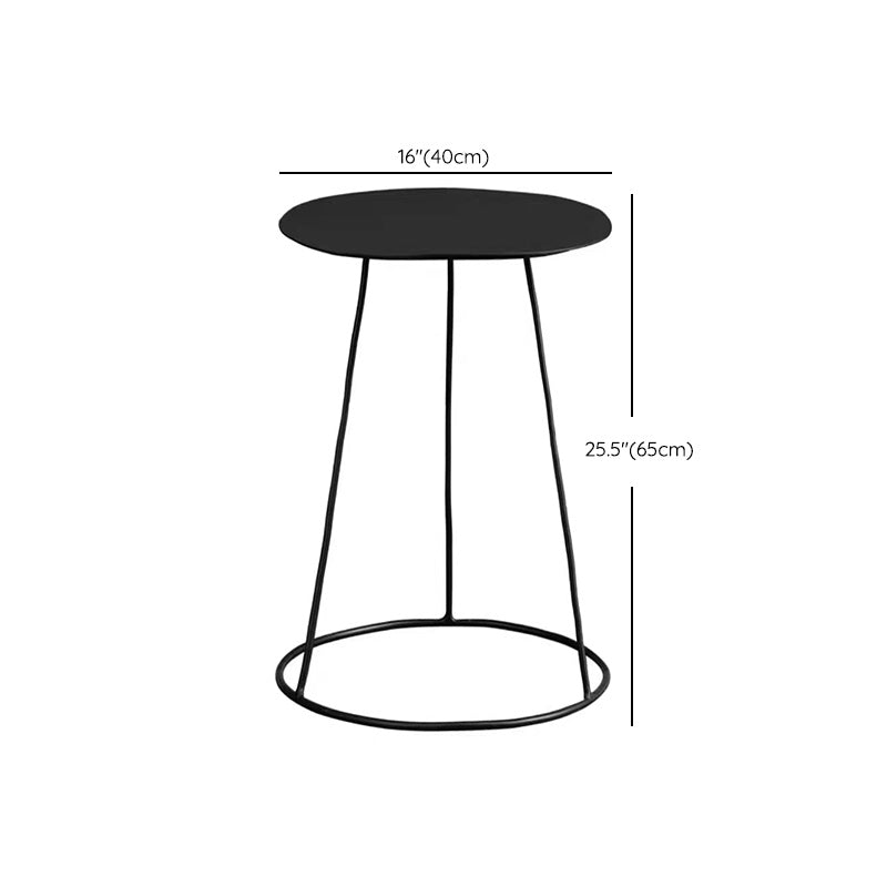 Mid-Century Modern Iron Coffee Table Set Black Finish Round Cocktail Table