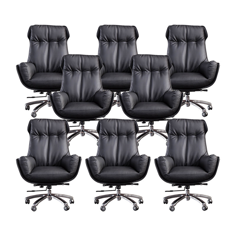 High Back Armless Managers Chair Modern Faux Leather Executive Chair