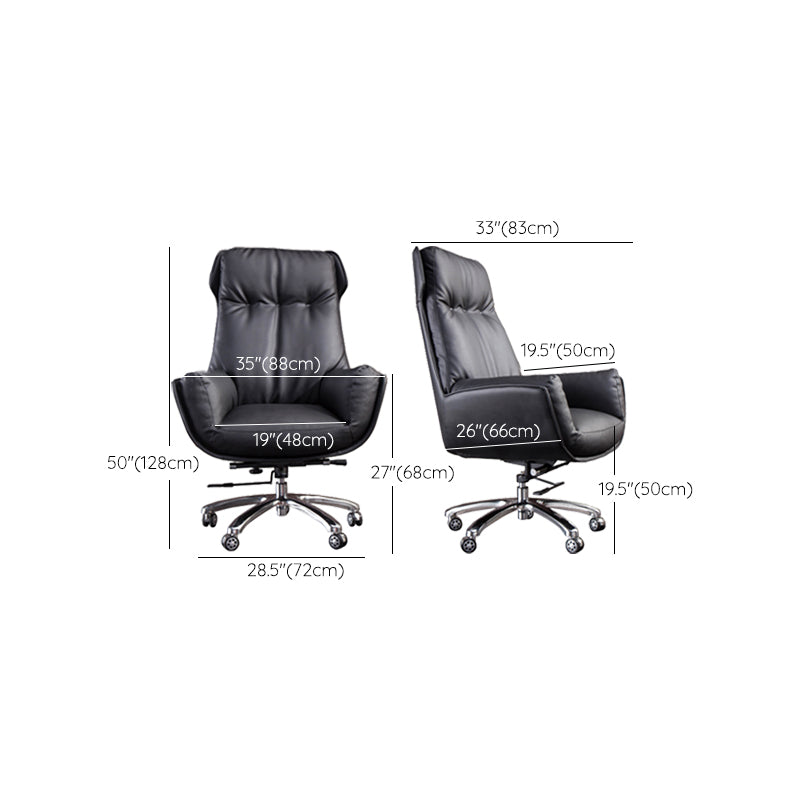 High Back Armless Managers Chair Modern Faux Leather Executive Chair