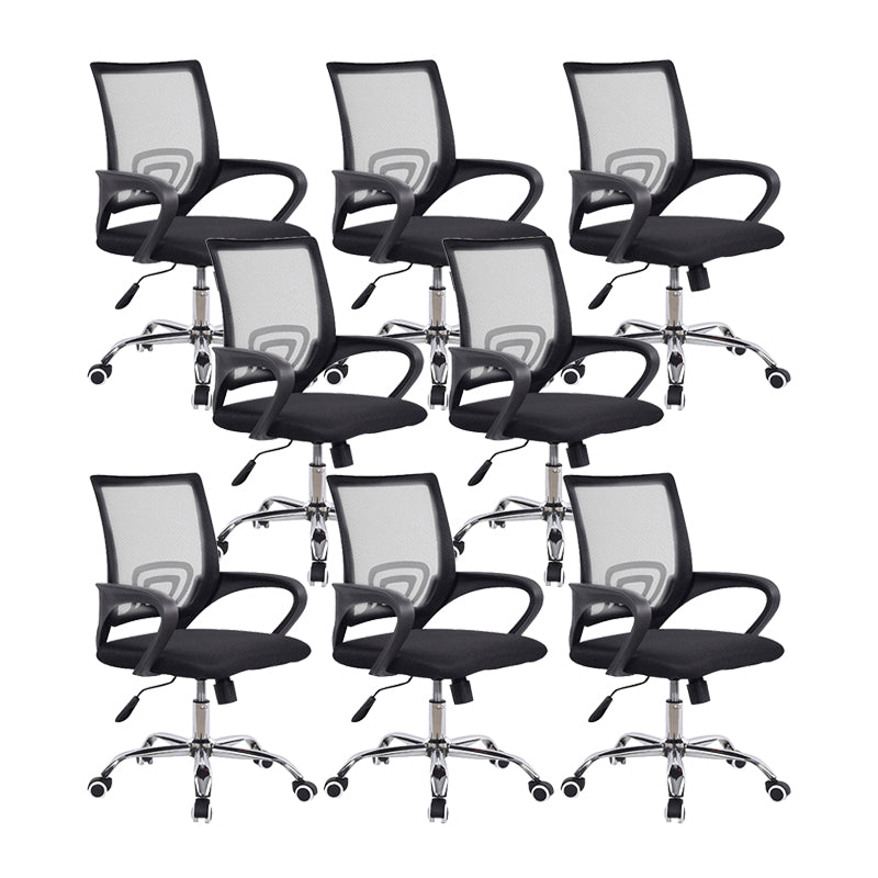 Contemporary Tilt Mechanism Microfiber Chair Task Mid-Back Arm Chair