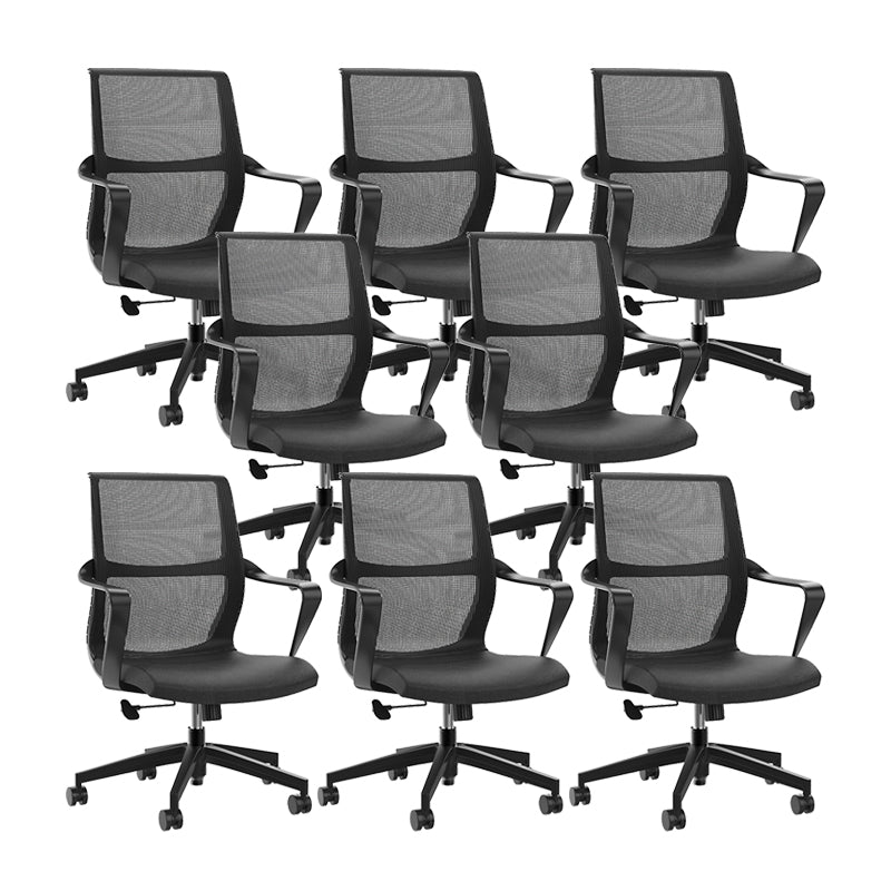 Modern Style Office Chair Mid Back Fixed Arms Ergonomic Mesh Task Chair