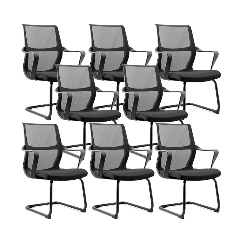 Modern Style Office Chair Mid Back Fixed Arms Ergonomic Mesh Task Chair