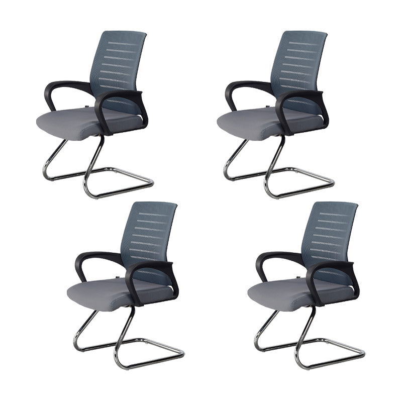 Modern Mid Back Office Chair Fixed Arms Ergonomic Mesh Task Chair