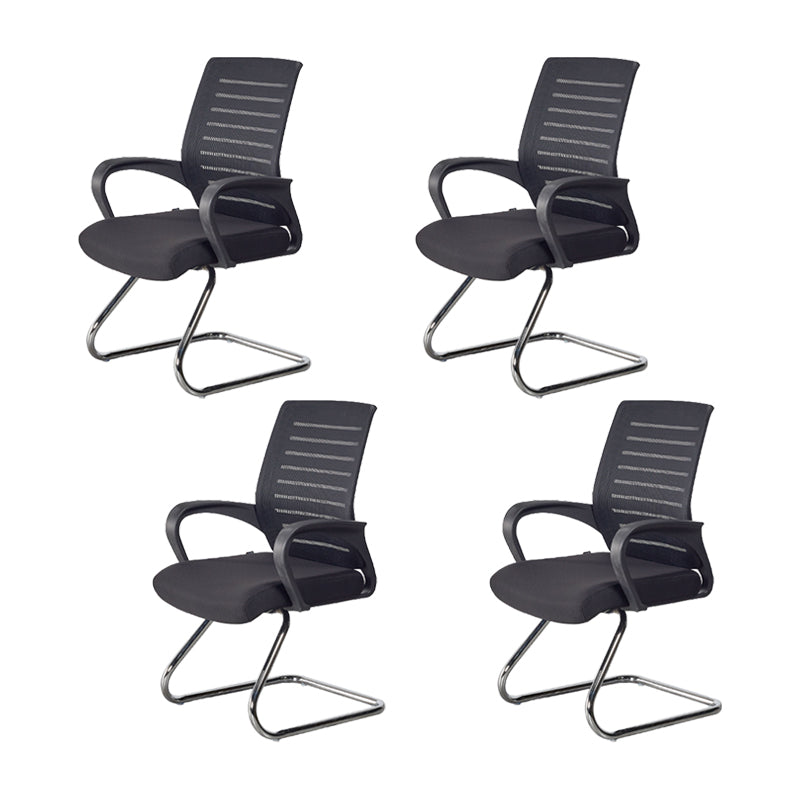 Modern Mid Back Office Chair Fixed Arms Ergonomic Mesh Task Chair